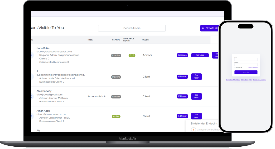 users details window